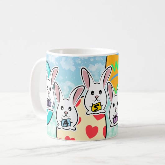 Egg Gestaltete Osterkaninchen Kaffeetasse (Vorderseite Links)