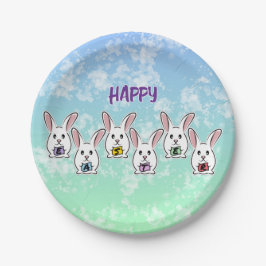 Egg Gestaltete Osterkaninchen Pappteller