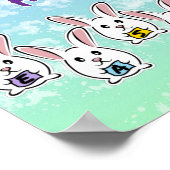 Egg Gestaltete Osterkaninchen Poster (Ecke)