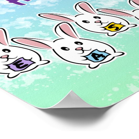 Egg Gestaltete Osterkaninchen Poster (Ecke)