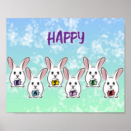 Egg Gestaltete Osterkaninchen Poster