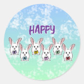 Egg Gestaltete Osterkaninchen Runder Aufkleber (Vorderseite)