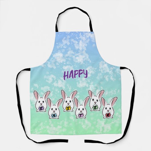 Egg Gestaltete Osterkaninchen Schürze (Vorderseite)