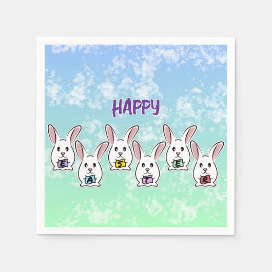Egg Gestaltete Osterkaninchen Serviette (Vorderseite)