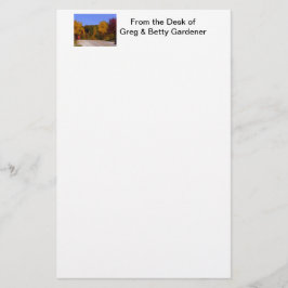 Egg Hafen, WI Herbstsaison mit Trolley Car Briefpapier