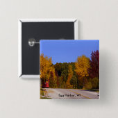 Egg Hafen, WI Herbstsaison mit Trolley Car Button (Vorne & Hinten)