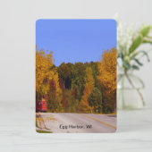 Egg Hafen, WI Herbstsaison mit Trolley Car Einladung (Stehend Vorderseite)