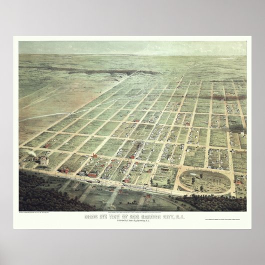 Egg Harbour City, NJ Panorama Karte - 1865 Poster (Vorne)