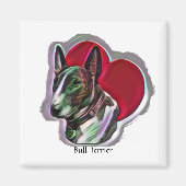 Egg Head White PopArt Bull Terrier Graphic Magnet (Vorne)