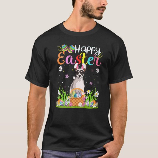 Egg Hunt Bunny Jack Russell Terrier Dog Happy East T-Shirt (Vorderseite)
