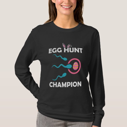 Egg Hunt Champion Funny Vater Osterschwangerschaft T-Shirt (Vorderseite)