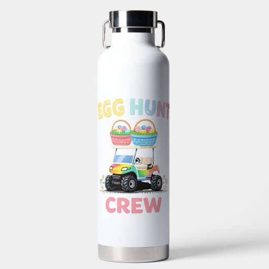 Egg Hunt Crew Cute Easter Holiday Trinkflasche (Vorderseite)