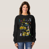 Egg Hunt Is On Construction Trucks Easter Bunny Bo Sweatshirt (Vorne ganz)