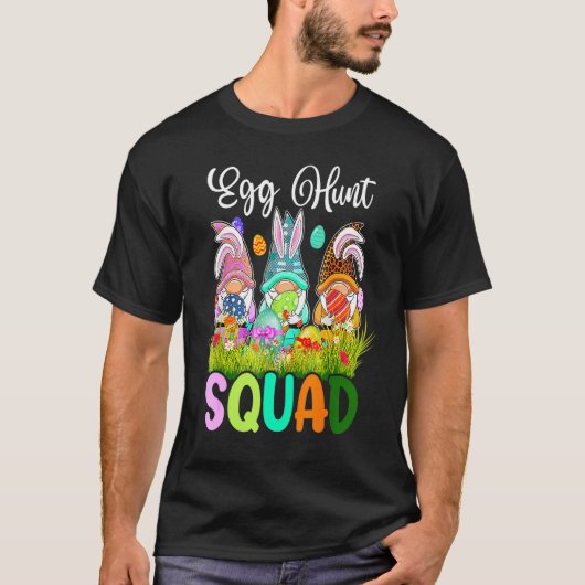 Egg Hunt Squad Gnomes Easter Day Bunny 5 T-Shirt (Vorderseite)