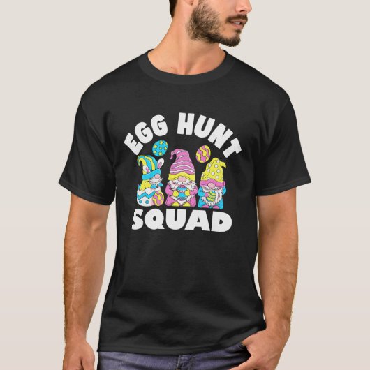 Egg Hunt Squad Gnomes Easter Day Bunny T-Shirt (Vorderseite)