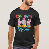 Egg Hunt Squad Three Easter Bunny Hippos Hunting E T-Shirt (Vorderseite)