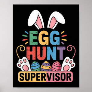 Egg Hunt Supervisor Bunny Paws Oster Party Matchi Poster
