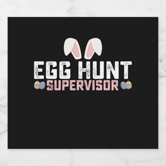 Egg Hunt Supervisor Funny Oaster Bunny Rabbit Bierflaschenetikett (Einzelnes Label)