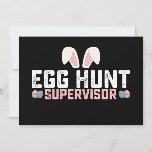 Egg Hunt Supervisor Funny Oaster Bunny Rabbit Einladung (Vorderseite)