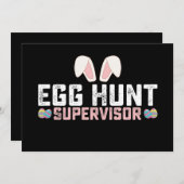 Egg Hunt Supervisor Funny Oaster Bunny Rabbit Einladung (Vorne/Hinten)