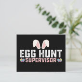 Egg Hunt Supervisor Funny Oaster Bunny Rabbit Postkarte (Stehend Vorderseite)