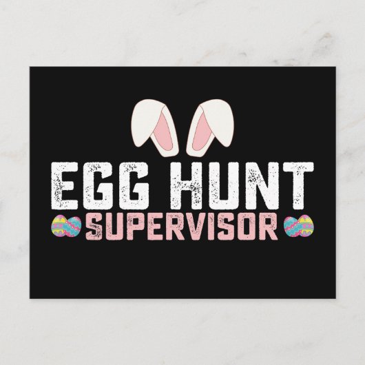 Egg Hunt Supervisor Funny Oaster Bunny Rabbit Postkarte (Vorderseite)