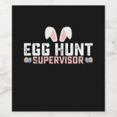 Egg Hunt Supervisor Funny Oaster Bunny Rabbit Weinetikett (Einzelnes Label)