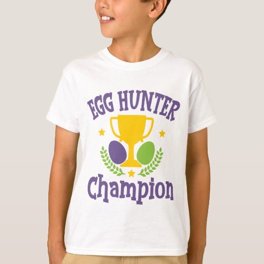 Egg Hunter Champion Moderner Osterurlaub T-Shirt (Vorderseite)