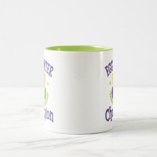 Egg Hunter Champion Moderner Osterurlaub Zweifarbige Tasse (Mittel)