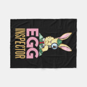 Egg Inspector Oster Bunny Funny Rabbit Egg Huntin Fleecedecke (Vorderseite (Horizontal))