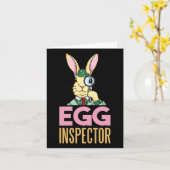 Egg Inspector Oster Bunny Funny Rabbit Egg Huntin Karte (Gelbe Blume)