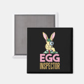 Egg Inspector Oster Bunny Funny Rabbit Egg Huntin Magnet (Vorderseite/Rückseite)