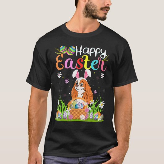 Egg Jagd Bunny Cavalier King Charles Spaniel Do T-Shirt (Vorderseite)