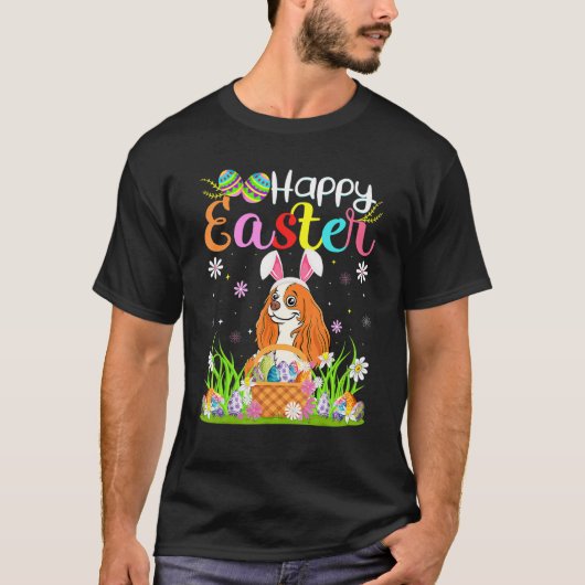 Egg Jagd Bunny Cavalier King Charles Spaniel Do T-Shirt (Vorderseite)