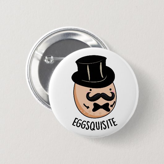 Egg-leise Funny Exquisite Egg Pun Button (Vorne & Hinten)
