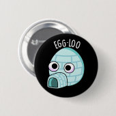 Egg-loo Funny Egg Pun Dark BG Button (Vorne & Hinten)