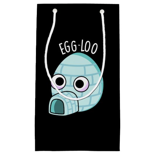 Egg-loo Funny Egg Pun Dark BG Kleine Geschenktüte (Vorderseite)