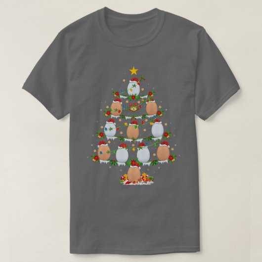 Egg Lover Xmas Lights Eggs Christmas Tree T-Shirt (Design vorne)