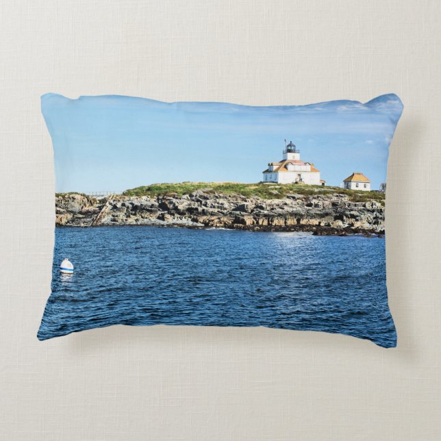 Egg Rock Lighthouse Bar Harbour Maine Accent Pillo Dekokissen (Rückseite)