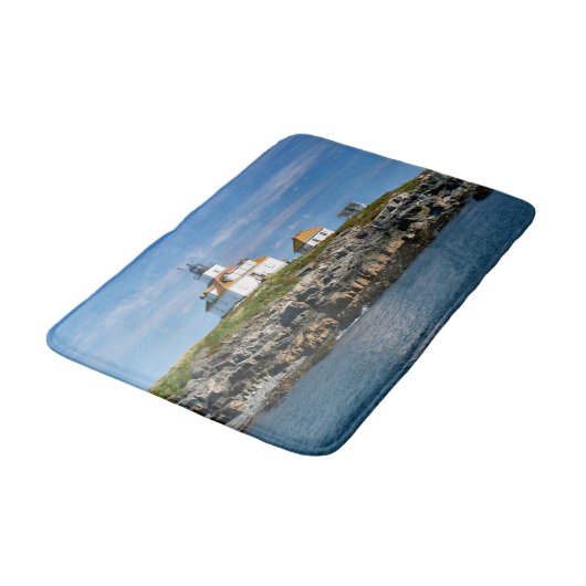 Egg Rock Lighthouse, Bar Harbour Maine Bath Mat Badematte (Schrägansicht)