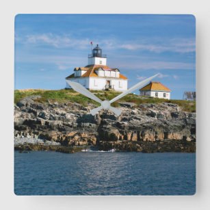 Egg Rock Lighthouse, Bar Harbour Maine Quadratische Wanduhr