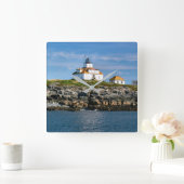 Egg Rock Lighthouse, Bar Harbour Maine Quadratische Wanduhr (Zuhause)