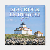 Egg Rock Lighthouse Bar Harbour Maine Square Magne Magnet (Vorne)