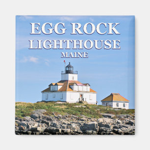 Egg Rock Lighthouse Bar Harbour Maine Square Magne Magnet