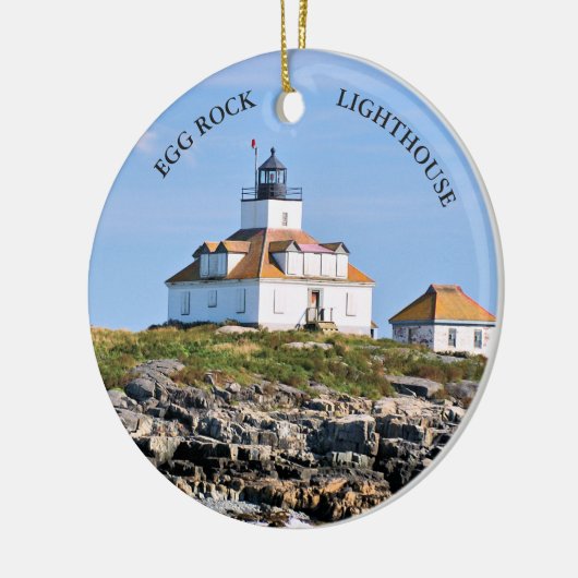 Egg Rock Lighthouse Keramik Ornament (Links)