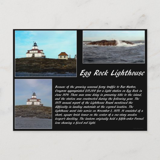 Egg Rock Lighthouse Postkarte (Vorderseite)