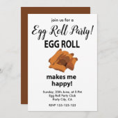 Egg Roll macht mich glücklich, Ei Roll Party Einladung (Vorne/Hinten)