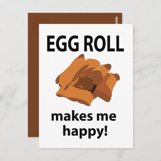 Egg Roll macht mich glücklich Ei Roll Postkarte (Vorne/Hinten)