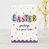 Egg Shaped Easter Sister Card Karte (Gelbe Blume)
