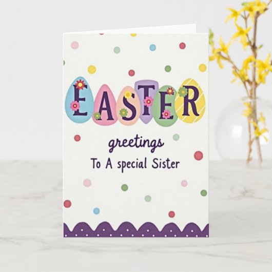 Egg Shaped Easter Sister Card Karte (Gelbe Blume)